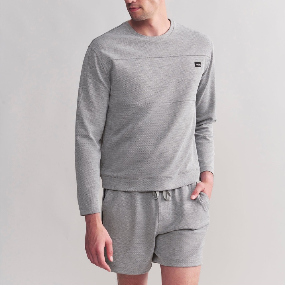 Rhone Prime Pique Pullover Heather Grey NWT